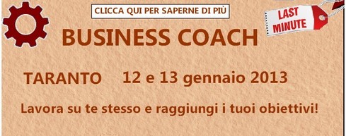LAST MINUTE BUSINESS COACH A TARANTO: tappa e corso esclusivi!